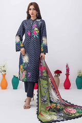 3 Piece Unstitched Printed Lawn Suit with Tissue Silk Dupatta CLF-42001