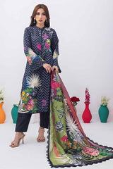 3 Piece Unstitched Printed Lawn Suit with Tissue Silk Dupatta CLF-42001