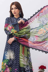 3 Piece Unstitched Printed Lawn Suit with Tissue Silk Dupatta CLF-42001