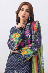 3 Piece Unstitched Printed Lawn Suit with Tissue Silk Dupatta CLF-42001