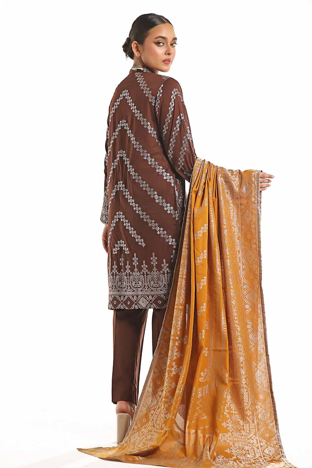 3 Piece Unstitched Jacquard Suit with Jacuard Dupatta CLF-42023 E