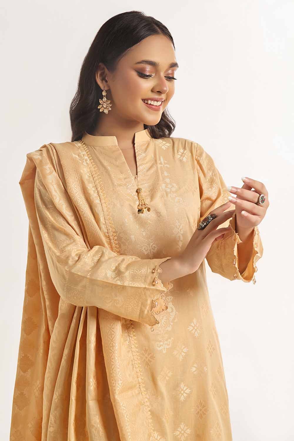 3 Piece Unstitched Lawn Jacquard Suit CLF-42028