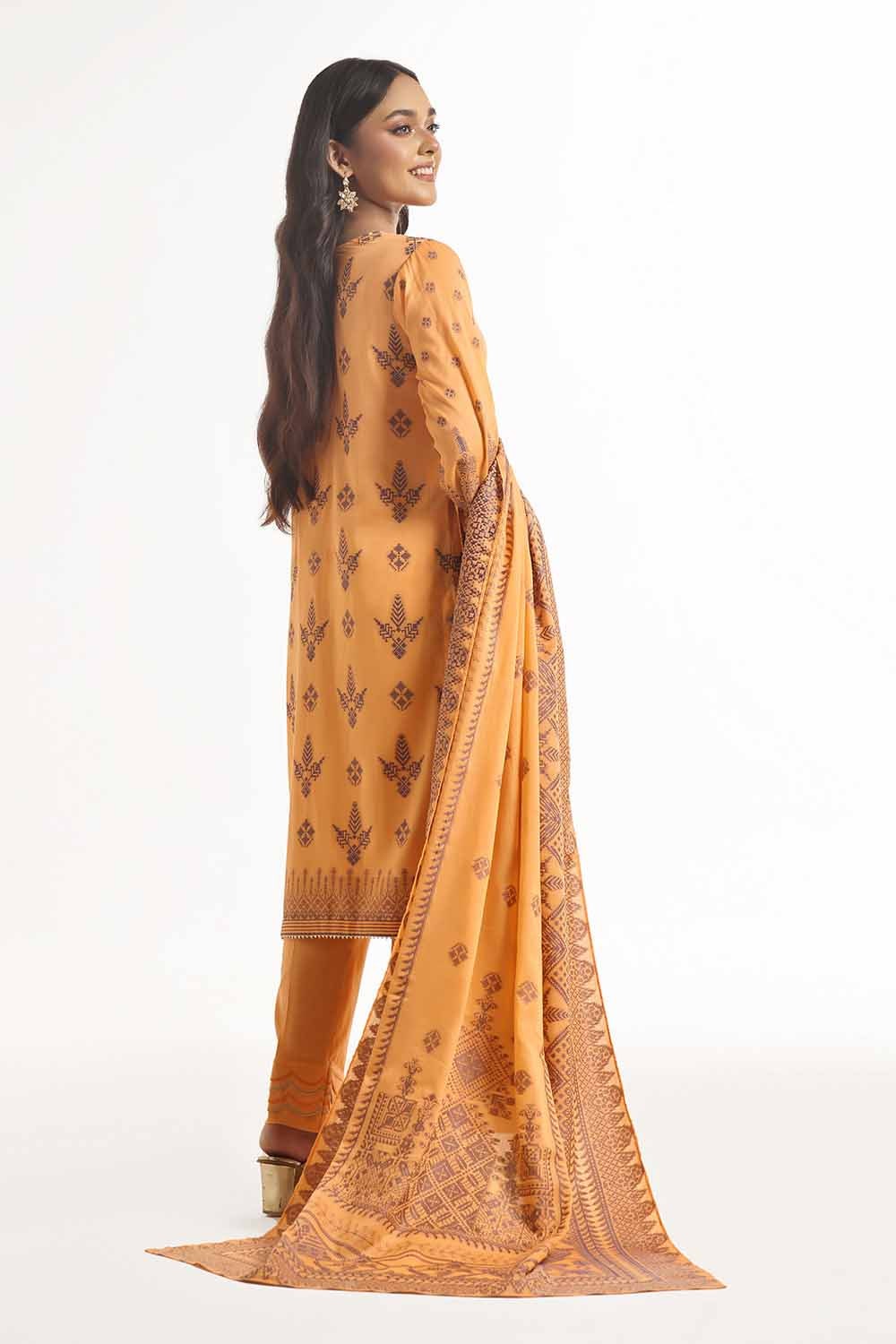 3 Piece Unstitched Lawn Jacquard Suit CLF-42035