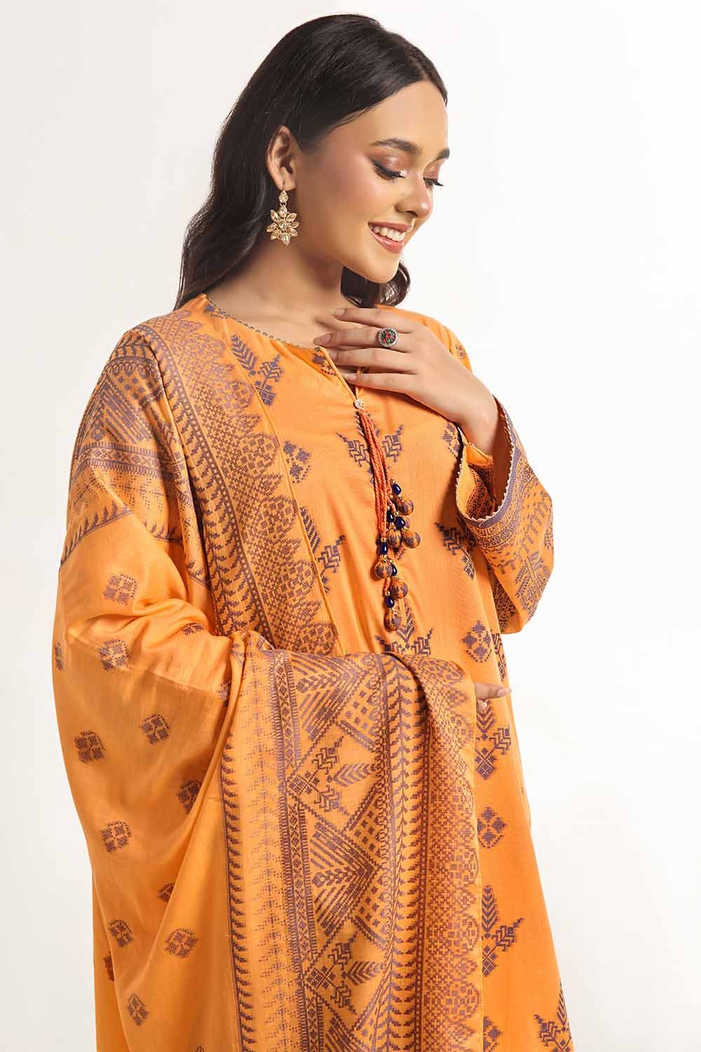 3 Piece Unstitched Lawn Jacquard Suit CLF-42035