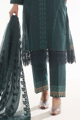 3 Piece Unstitched Embroidered Lacquer Printed Suit with Embroidered Chiffon Dupatta CLF-42040