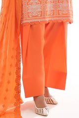 3 Piece Unstitched Lacquer Printed Suit with Embroidered Chiffon Dupatta CLF-42042