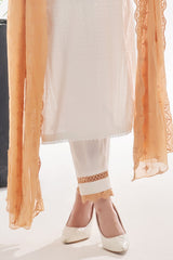 3 Piece Unstitched Embroidered Lacquer Printed Suit with Embroidered Chiffon Dupatta CLF-42044