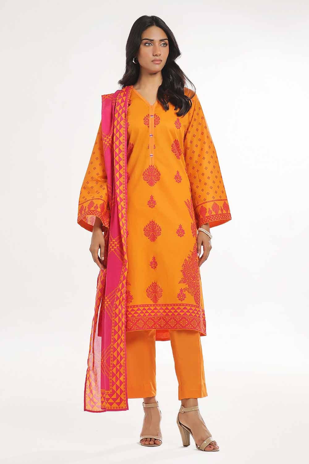 3 Piece Unstitched Printed Lawn Suit