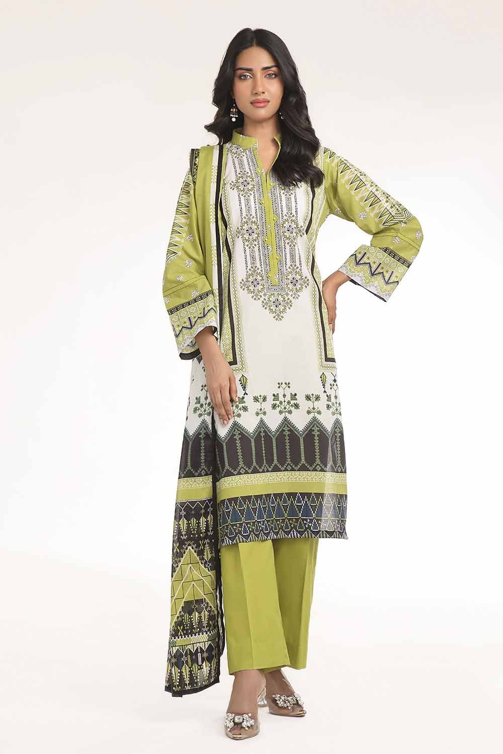 3 Piece Unstitched Printed Lawn Suit