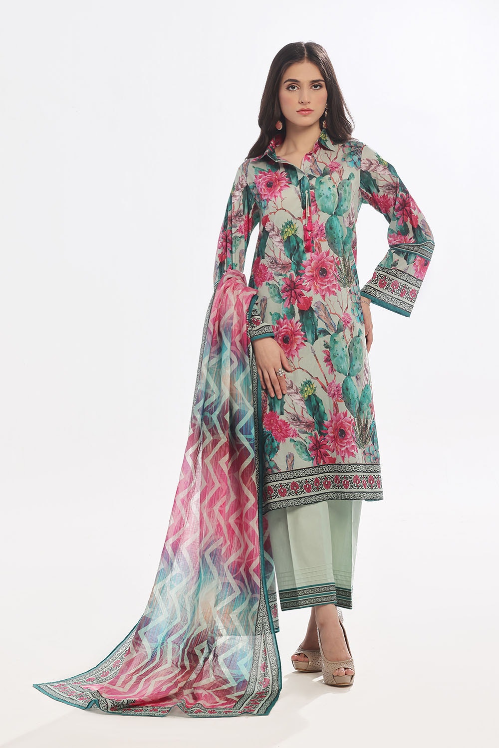 3 Piece Unstitched Printed Lawn Suit