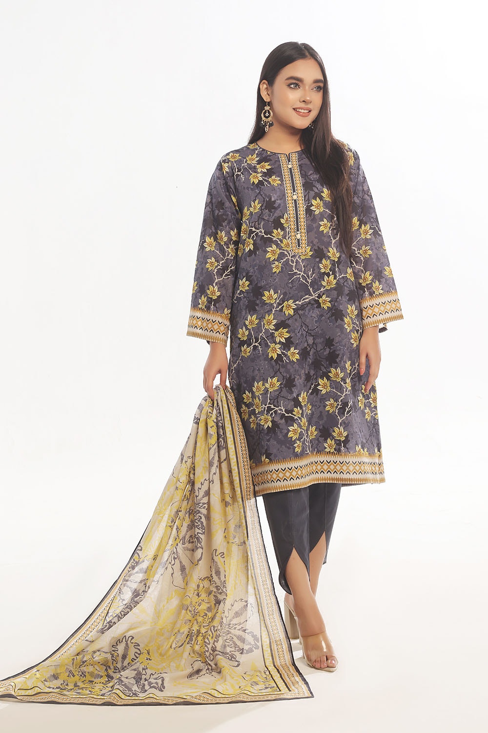 3 Piece Unstitched Printed Lawn Suit