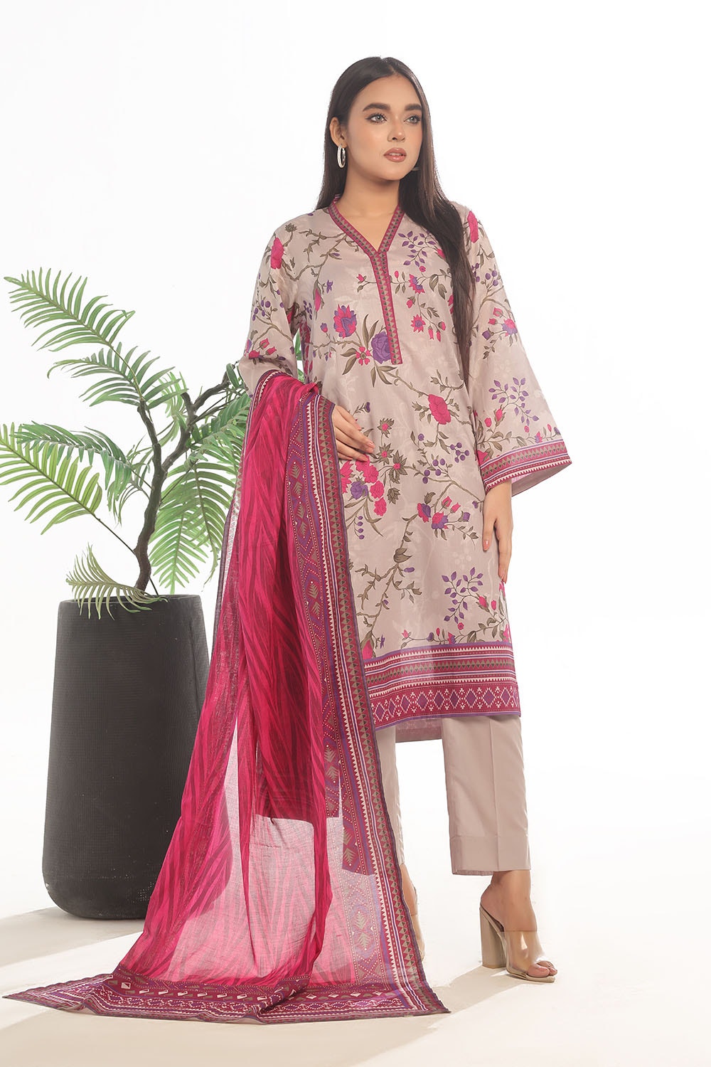3 Piece Unstitched Printed Lawn Suit