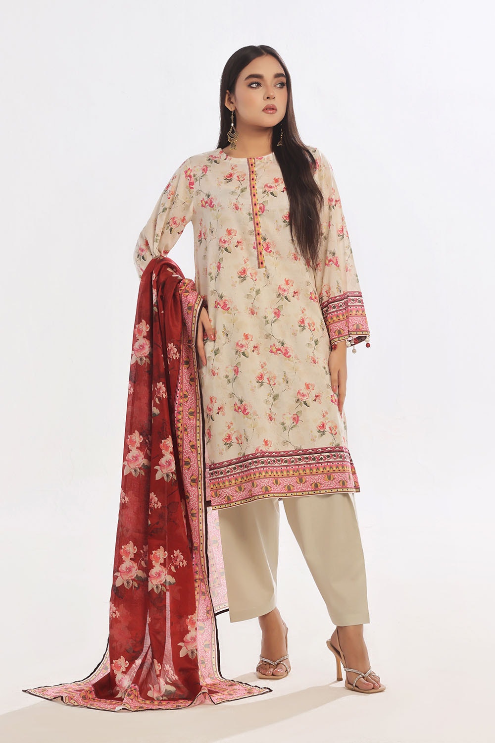 3 Piece Unstitched Printed Lawn Suit