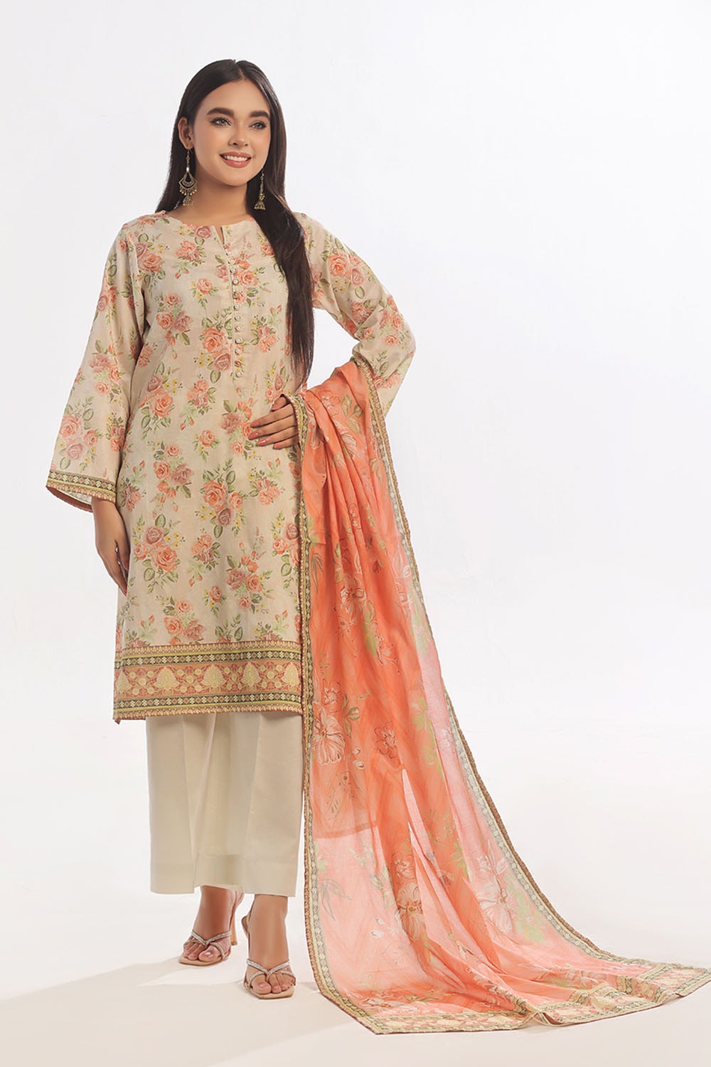 3 Piece Unstitched Printed Lawn Suit