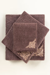 Cocoa Combed 3Pc Embroidered towel set