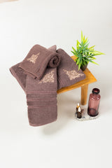 Cocoa Combed Embroidered towel