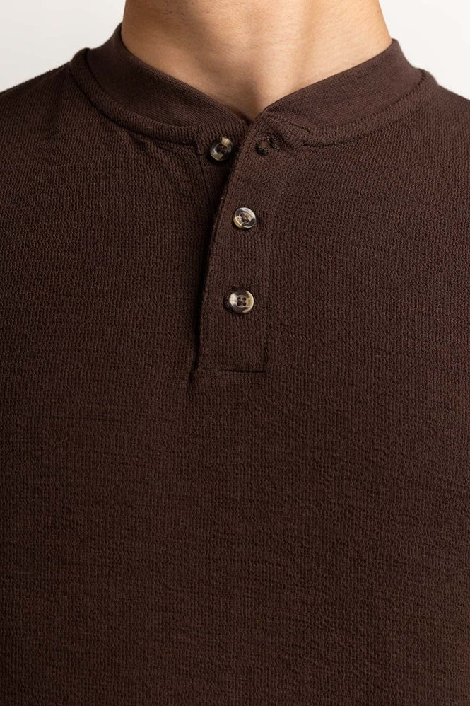 Coffee Basic Henley MN-HNL-FS-WS23-004