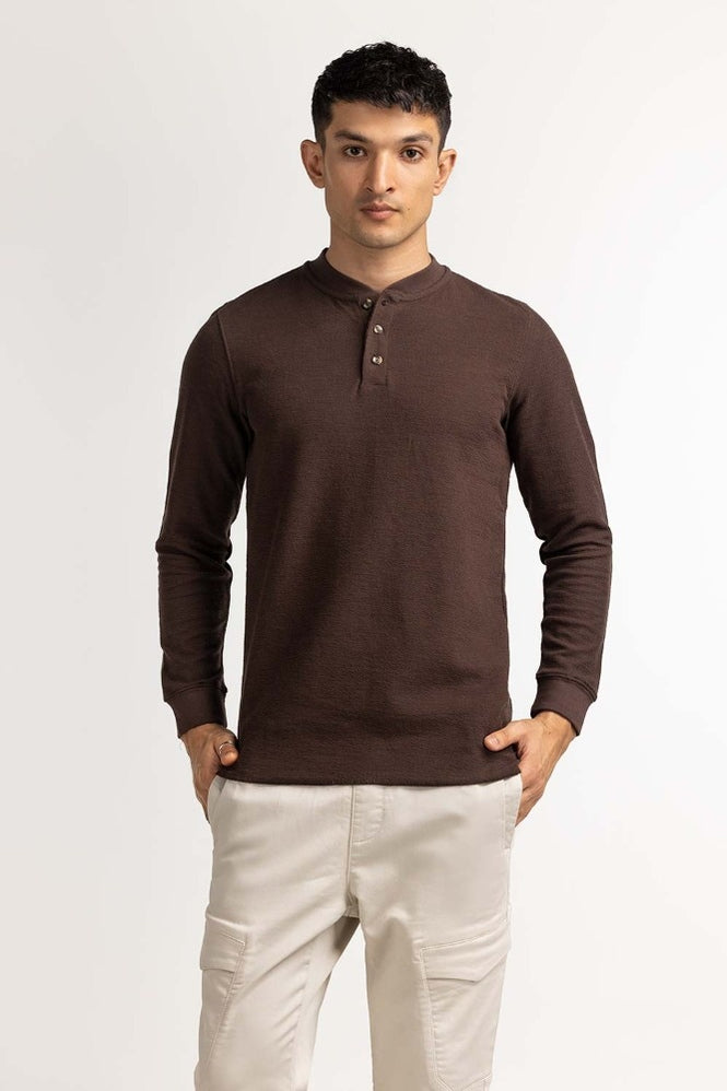Coffee Basic Henley MN-HNL-FS-WS23-004