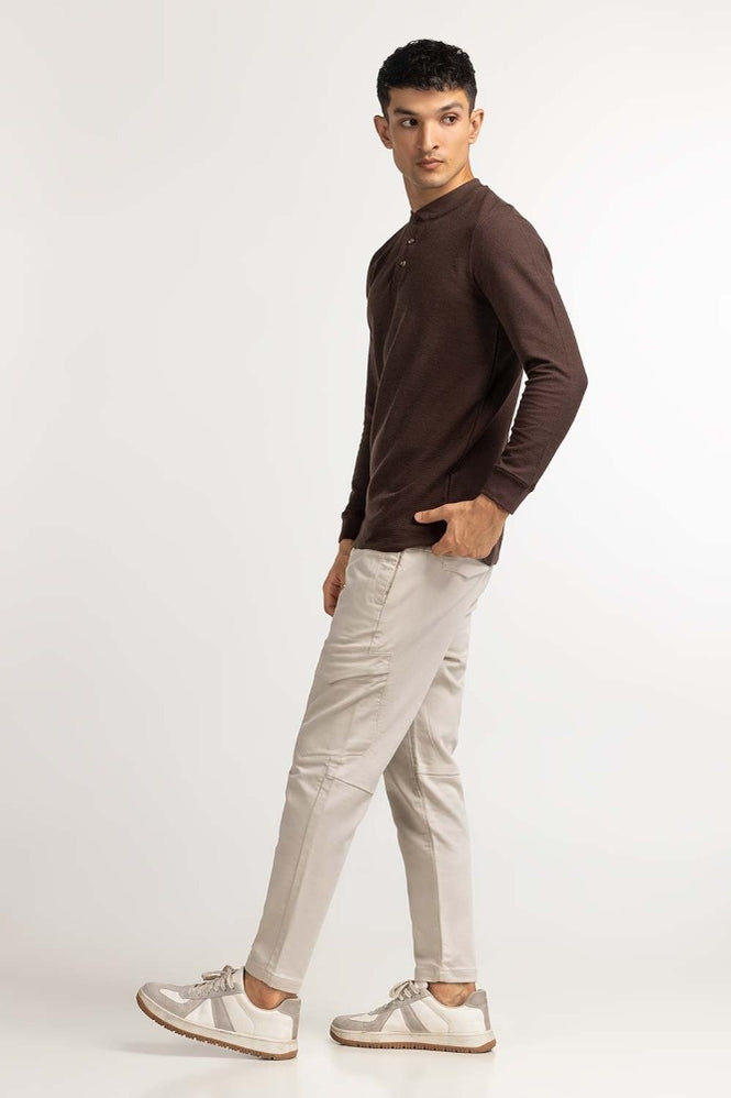 Coffee Basic Henley MN-HNL-FS-WS23-004