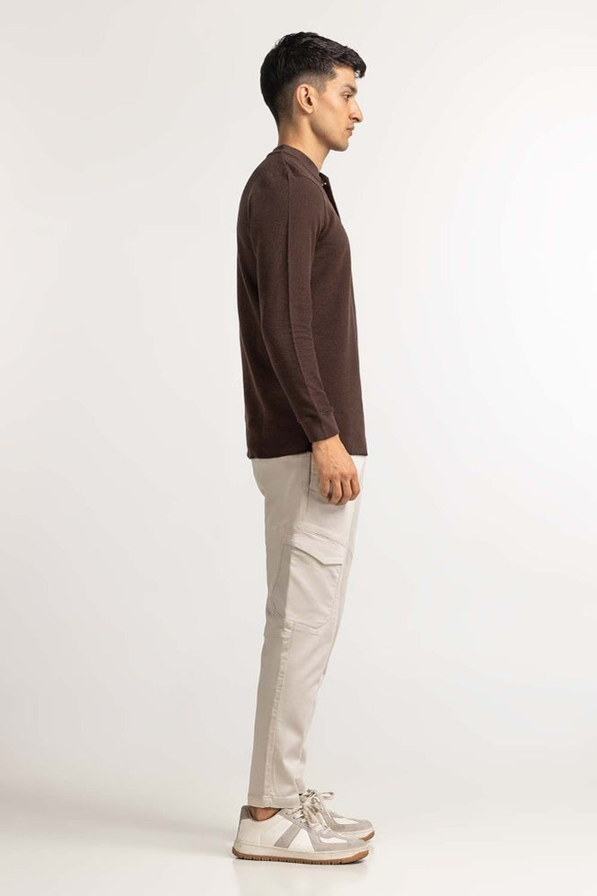 Coffee Basic Henley MN-HNL-FS-WS23-004
