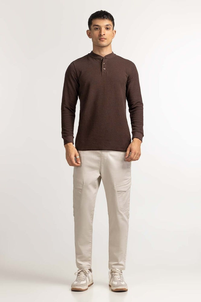 Coffee Basic Henley MN-HNL-FS-WS23-004