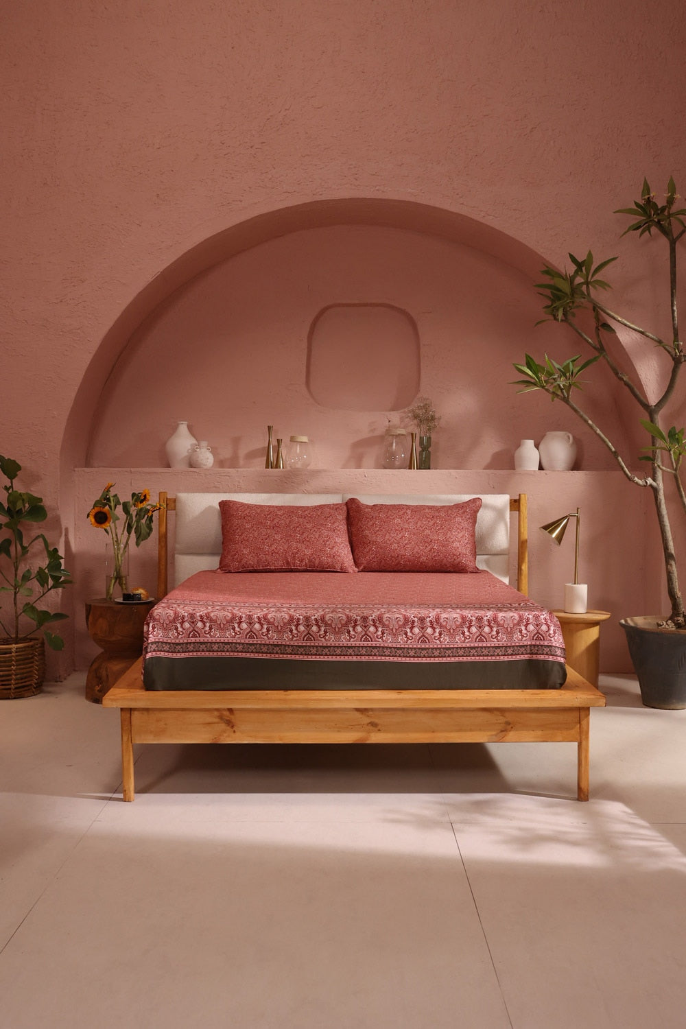 Coral Spice T-200 Bed Sheet Set