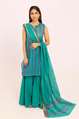 3 Piece Unstitched Embroidered Paper Cotton Jacquard Suit MJ-42034