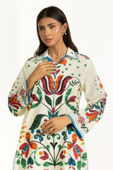 Cotton Cross Slub Printed Co-Ord Set IPST-55018