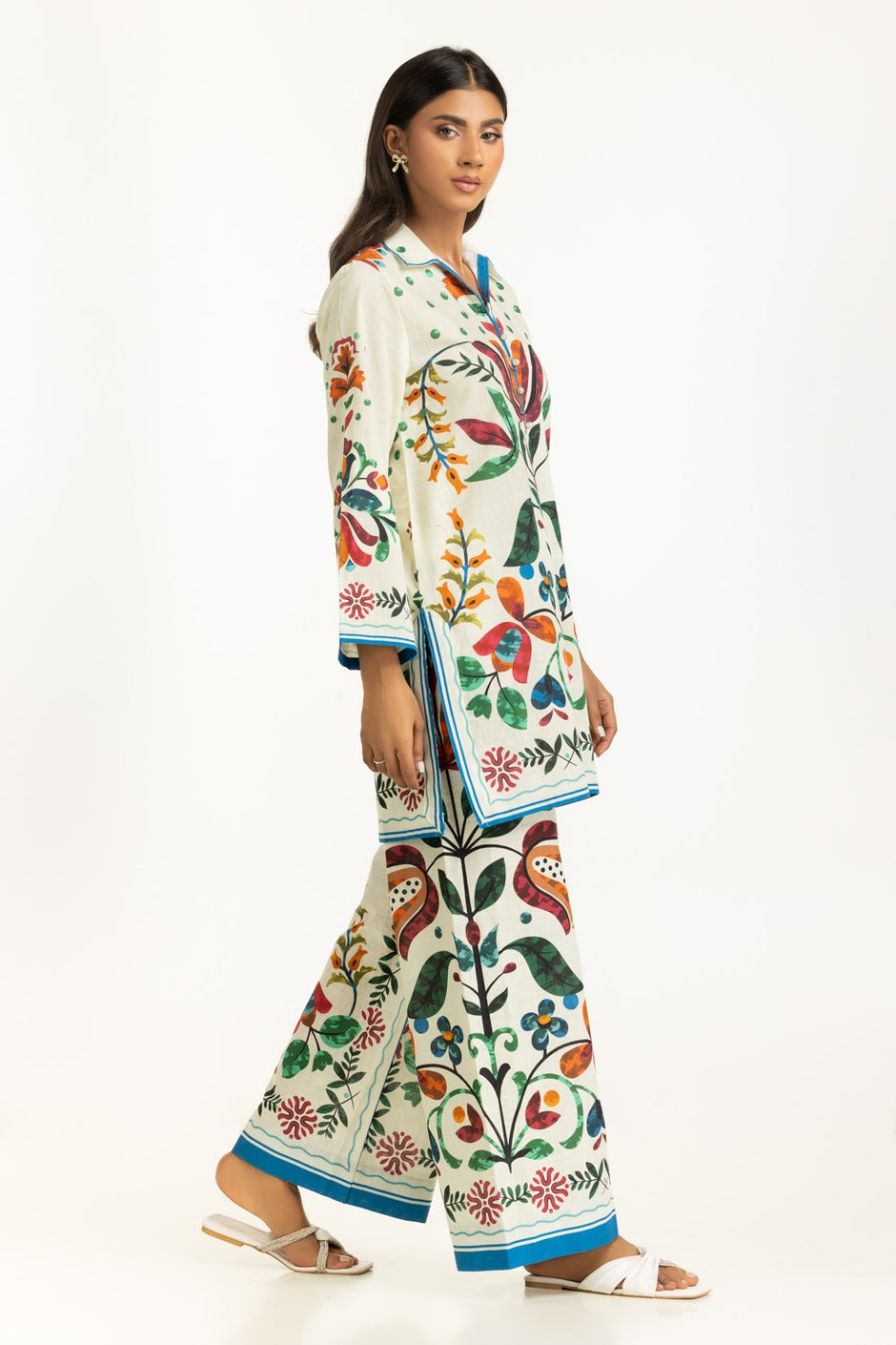 Cotton Cross Slub Printed Co-Ord Set