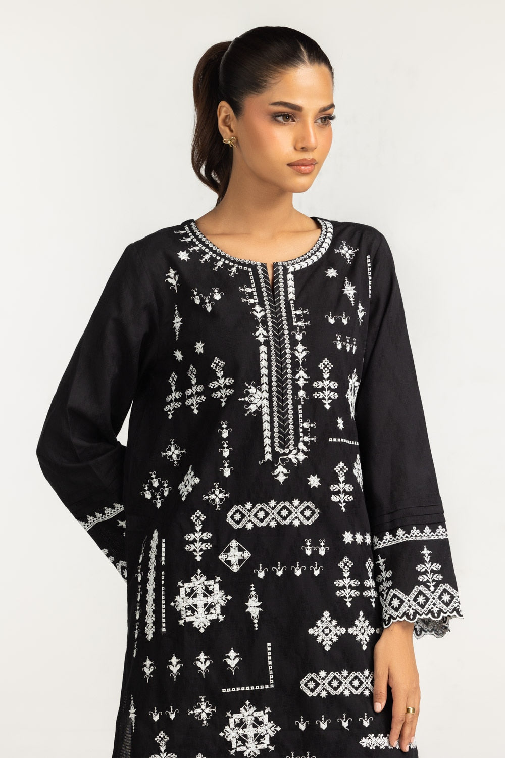 Cotton Jacquard Embroidered Co-Ord Set IPST-44722