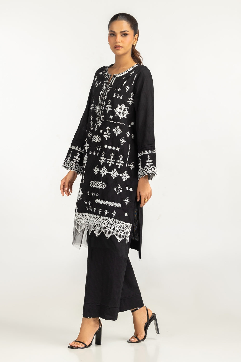 Cotton Jacquard Embroidered Co-Ord Set IPST-44722