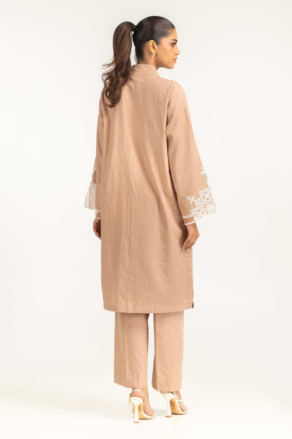 Cotton Jacquard Embroidered Co-Ord Set IPST-44723-B