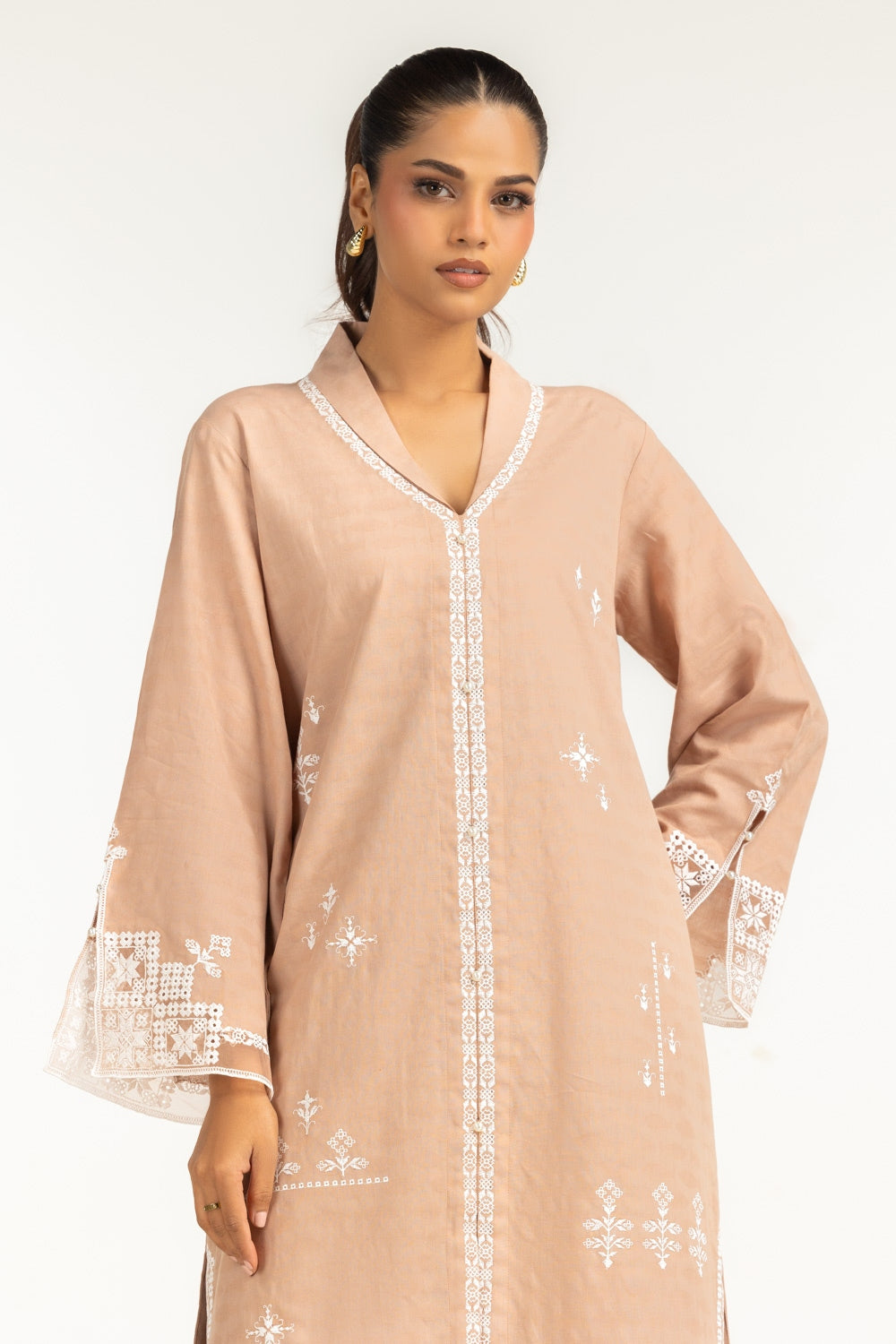 Cotton Jacquard Embroidered Co-Ord Set IPST-44723-B