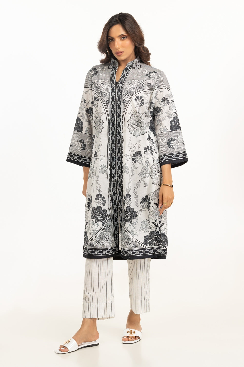 Cotton Printed Vertical Stripe Co-Ord Set IPST-44467