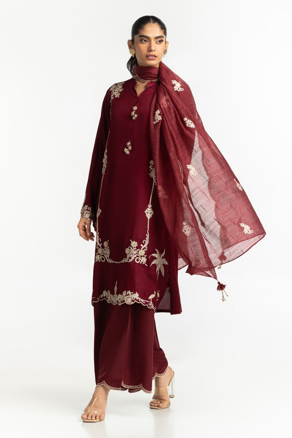 Cotton Silk Embroidered Dupatta IPD-44640