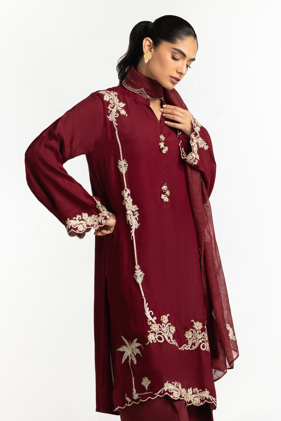 Cotton Silk Embroidered Dupatta