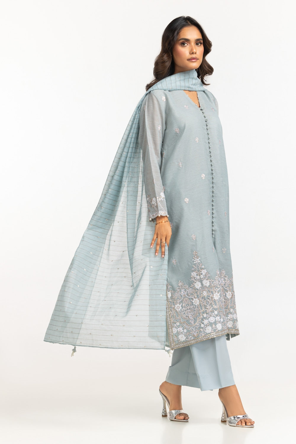 Cotton Zari Stripe Dupatta IPD-44649