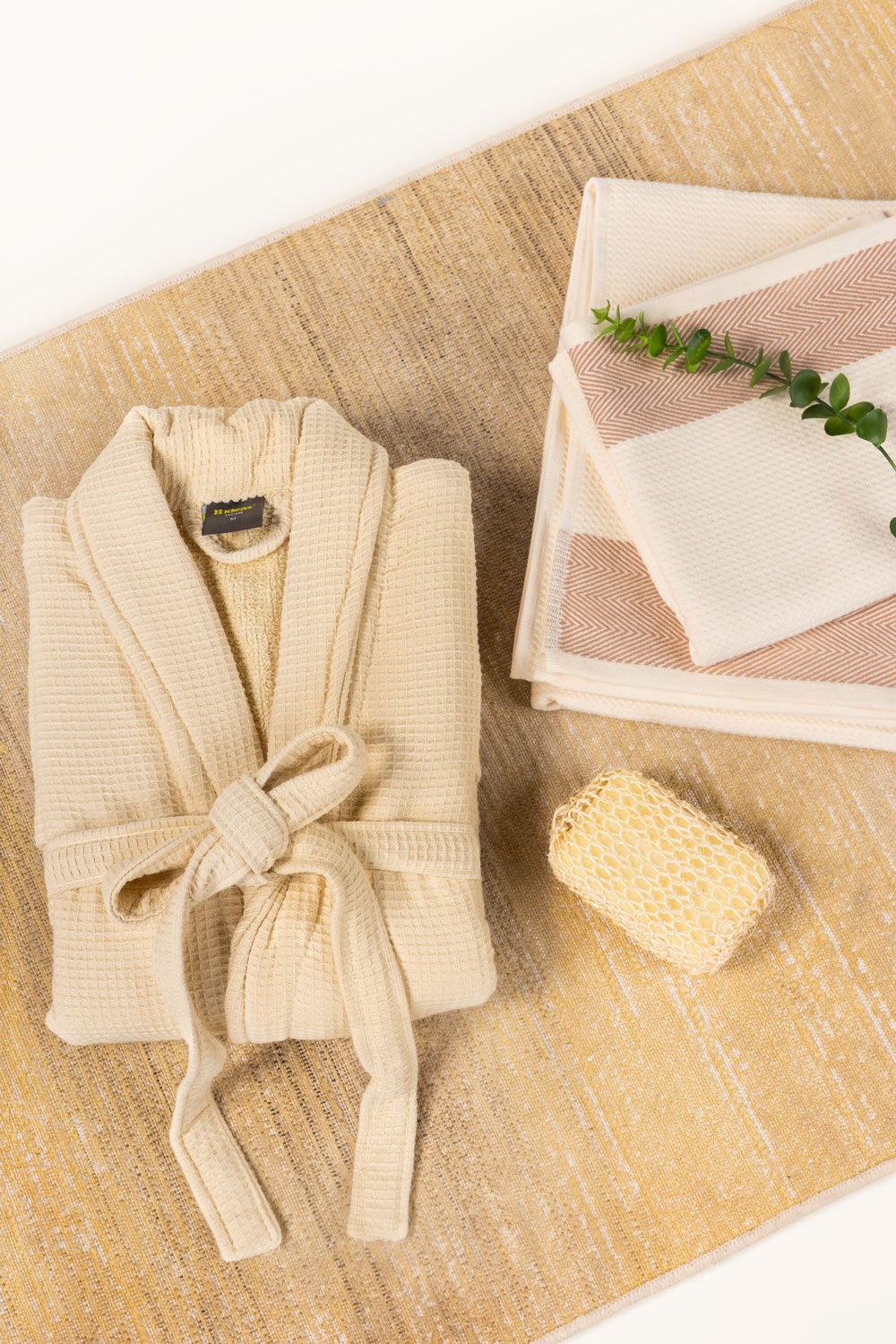 Cream Waffle Bathrobe 25