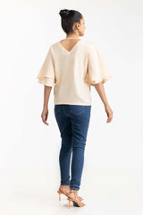 Cream Blended Casual Shirt 231-217-048