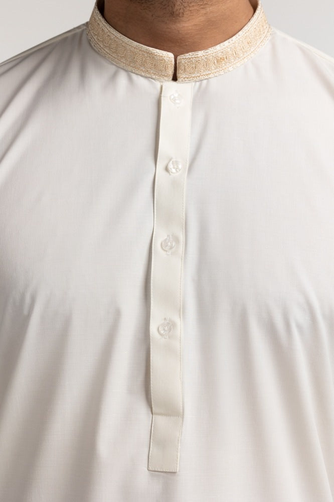 Cream Embroidered Suit