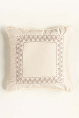Cream T-400 Embroidery Square Cushion Cover