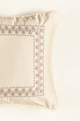 Cream T-400 Embroidery Square Cushion Cover