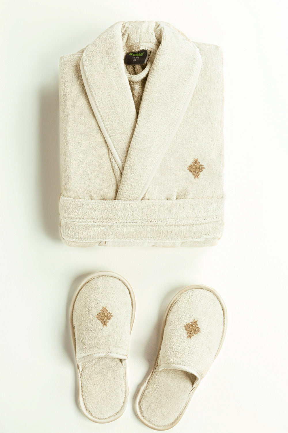 Cream Velour Bathrobe 22 W