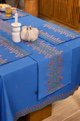 Cross Stitch Blue Table Runner