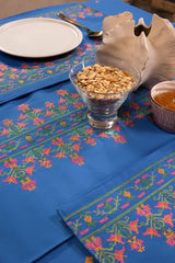 Cross Stitch Blue Table Runner