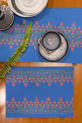 Cross Stitch Blue Table Runner