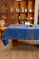 Cross Stitch Blue Table Runner
