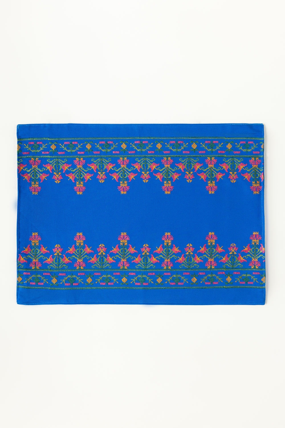Cross Stitch Blue Placemat Pair