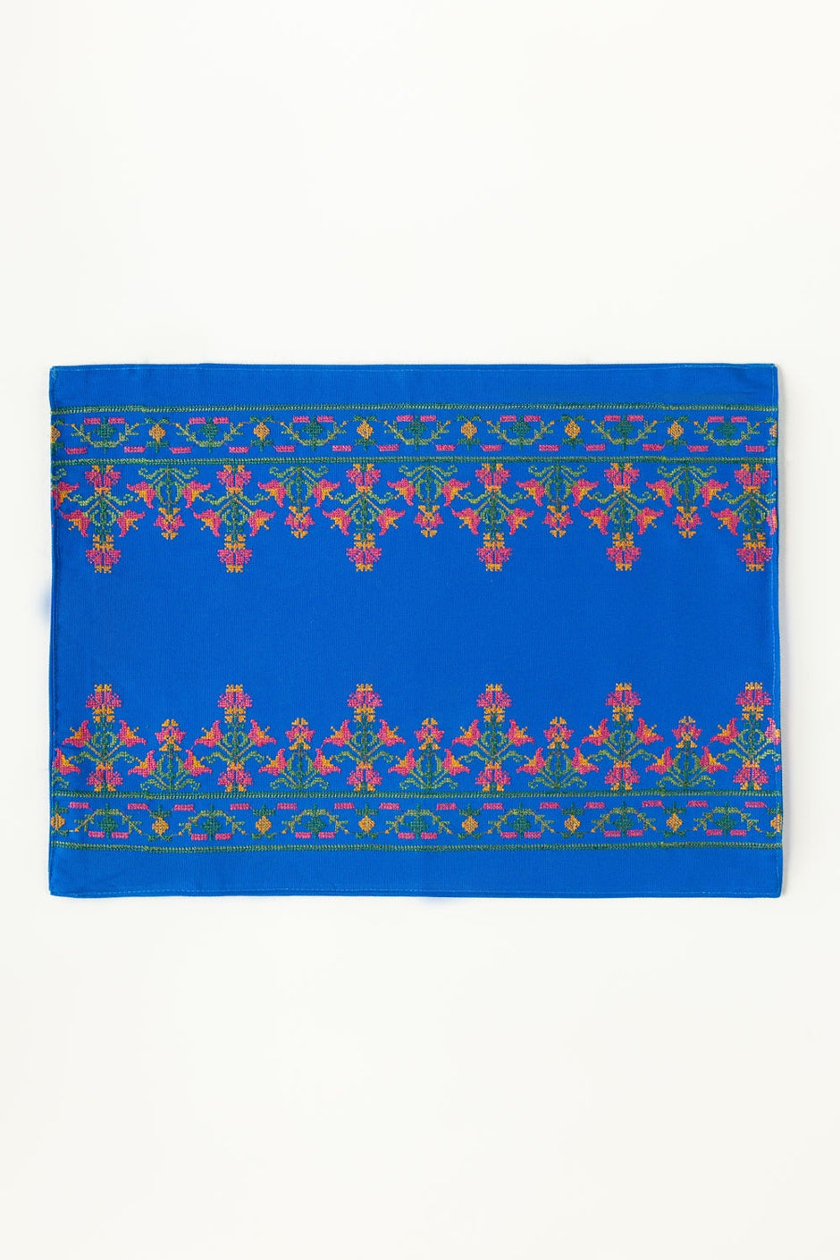 Cross Stitch Blue Placemat Pair