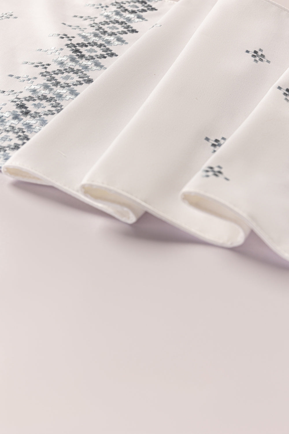 Blue Cross Stitch Embroidered Table Runner